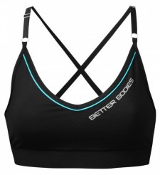 Better Bodies Cherry Hill Short Top, Black/Aqua