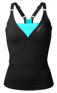 Better Bodies Deep V-Singlet, Black/Aqua