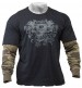 GASP Army L/S 2in1, Black/Camoprint